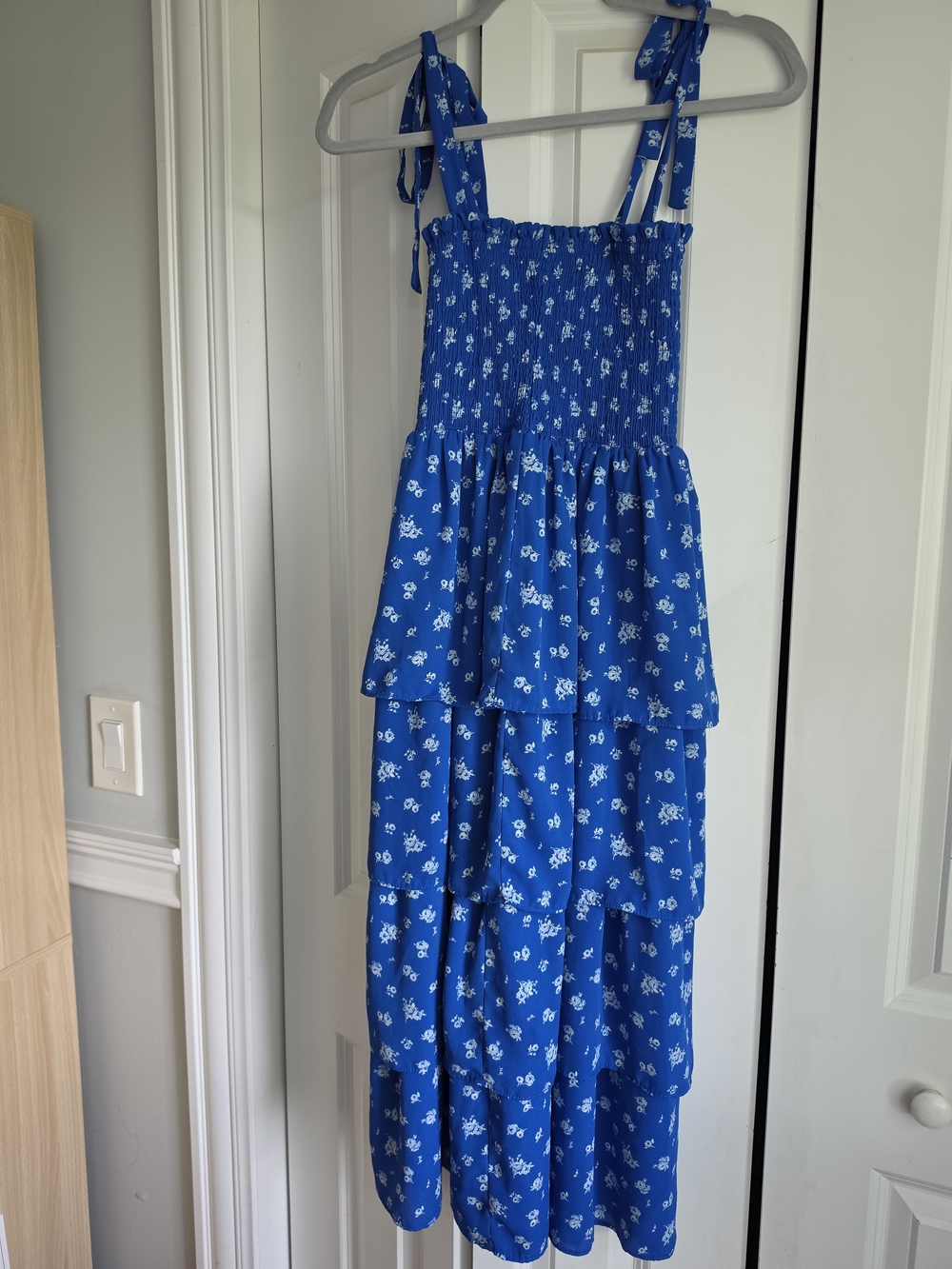 Crystal Doll Blue Floral Maxi Dress